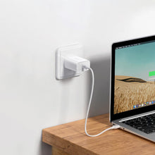Заредете изображение във визуализатора на галерията – Ugreen USB Type C PD 30W wall charger with USB Type C cable 2m white (CD127) - TopMag
