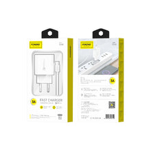 Заредете изображение във визуализатора на галерията – Foneng Wall charger EU46 - USB - 3A with USB to Micro USB cable white
