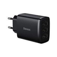 Заредете изображение във визуализатора на галерията – Baseus Compact charger 3x USB 17W black (CCXJ020101) - TopMag
