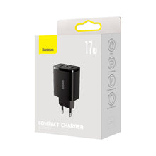 Заредете изображение във визуализатора на галерията – Baseus Compact charger 3x USB 17W black (CCXJ020101) - TopMag
