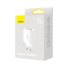Заредете изображение във визуализатора на галерията – Baseus Compact  Charger 3U 17W EU White - TopMag

