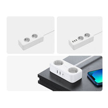 Заредете изображение във визуализатора на галерията – Ugreen power strip extension power cord with 2x USB ports, 1x USB-C black (CD280) - TopMag
