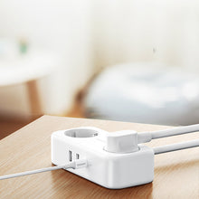 Заредете изображение във визуализатора на галерията – Ugreen power strip extension power cord with 2x USB ports, 1x USB-C black (CD280) - TopMag
