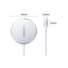 Заредете изображение във визуализатора на галерията – Ugreen wireless charger 15W MagSafe silver (80661 CD284) - TopMag
