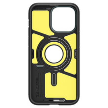 Заредете изображение във визуализатора на галерията – Spigen Tough Armor MagSafe case with stand for iPhone 15 Pro - green
