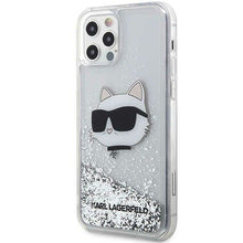 Заредете изображение във визуализатора на галерията – Karl Lagerfeld KLHCP12MLNHCCS iPhone 12/ 12 Pro 6.1" silver/silver hardcase Glitter Choupette Head
