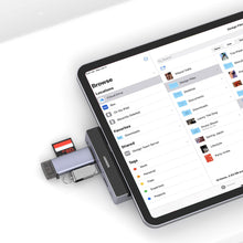 Заредете изображение във визуализатора на галерията – Ugreen HUB multifunctional 5in1 iPad Pro (USB-C - AUX / 2xUSB-A / HDMI / USB-C PD) gray (CM317)
