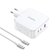 Заредете изображение във визуализатора на галерията – Ugreen Nexode CD289 GaN network charger USB-A/2xUSB-C 140W + USB-C - USB-C cable 1.5m - white
