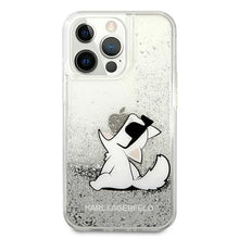 Заредете изображение във визуализатора на галерията – Karl Lagerfeld KLHCP13LGCFS iPhone 13 Pro / 13 6,1" srebrny/silver hardcase Liquid Glitter Choupette Fun
