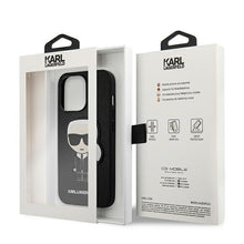 Заредете изображение във визуализатора на галерията – Karl Lagerfeld KLHCP13XOKPK iPhone 13 Pro Max 6,7" czarny/black hardcase Saffiano Ikonik Karl`s Patch
