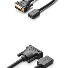 Заредете изображение във визуализатора на галерията – Ugreen cable adapter cable DVI (male) - HDMI (female) 0.15m black (20118)
