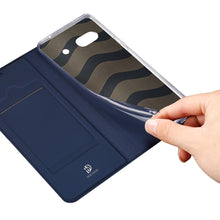 Заредете изображение във визуализатора на галерията – Dux Ducis Skin Pro Case for Google Pixel 7a Flip Card Wallet Stand Blue
