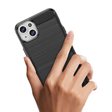 Заредете изображение във визуализатора на галерията – Flexible carbon pattern case for iPhone 15 Plus Carbon Case - black
