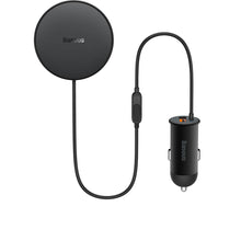 Заредете изображение във визуализатора на галерията – Baseus wireless car charger with MagSafe 15W holder for air vent + USB-A 25W black (CW01)
