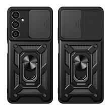 Заредете изображение във визуализатора на галерията – Hybrid Armor Camshield case for Samsung M54 with camera cover - black
