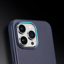 Заредете изображение във визуализатора на галерията – Dux Ducis Naples case for iPhone 14 Pro Max magnetic leather case MagSafe blue
