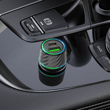 Заредете изображение във визуализатора на галерията – Borofone Car charger BZ21 Brilliant - USB + Type C - QC 3.0 PD 48W black

