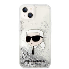 Заредете изображение във визуализатора на галерията – Karl Lagerfeld KLHCP14MLNKHCH iPhone 14 Plus 6.7" silver/silver hardcase Glitter Karl Head
