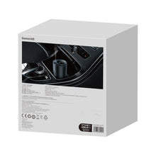 Заредете изображение във визуализатора на галерията – Baseus car diffuser atomizer car air freshener for drink holder black with a set of fragrances (white tea / juicy peach) + 1m USB-C power cable
