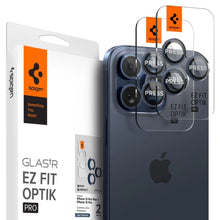 Заредете изображение във визуализатора на галерията – Spigen Optik.tR EZ Fit Camera Protector for iPhone 14 Pro / Pro Max / 15 Pro / Pro Max - Titanium Blue 2 pcs.
