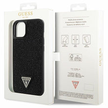 Заредете изображение във визуализатора на галерията – Original Case GUESS Rhinestone Triangle hardcase GUHCP14MHDGTPK for Iphone 14 Plus black

