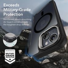 Заредете изображение във визуализатора на галерията – ESR Armor Tough Kickstand Halolock Case with MagSafe for iPhone 15 - Transparent and Black

