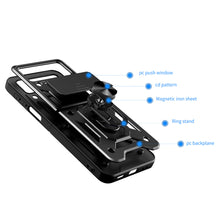 Заредете изображение във визуализатора на галерията – Hybrid Armor Camshield case for Samsung Galaxy Z Flip 4 armored case with camera cover black
