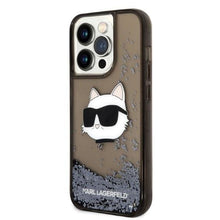 Заредете изображение във визуализатора на галерията – Karl Lagerfeld KLHCP14XLNCHCK iPhone 14 Pro Max 6.7" black/black hardcase Glitter Choupette Head
