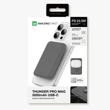 Заредете изображение във визуализатора на галерията – Amazing Thing Power bank Thunder Pro 5000mAh TPM5KGY - Type C - magnetic with induction charger grey
