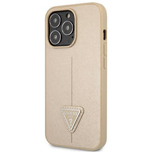 Заредете изображение във визуализатора на галерията – Guess GUHCP13LPSATLE iPhone 13 Pro / 13 6,1" beżowy/beige hardcase SaffianoTriangle Logo - TopMag
