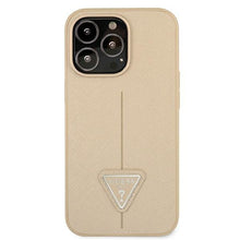 Заредете изображение във визуализатора на галерията – Guess GUHCP13LPSATLE iPhone 13 Pro / 13 6,1" beżowy/beige hardcase SaffianoTriangle Logo - TopMag
