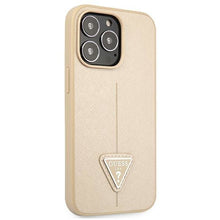 Заредете изображение във визуализатора на галерията – Guess GUHCP13LPSATLE iPhone 13 Pro / 13 6,1" beżowy/beige hardcase SaffianoTriangle Logo - TopMag
