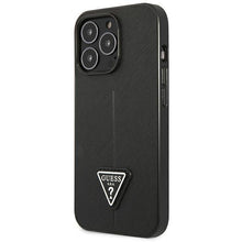 Заредете изображение във визуализатора на галерията – Guess GUHCP13LPSATLK iPhone 13 Pro / 13 6.1 "black / black hardcase SaffianoTriangle Logo - TopMag
