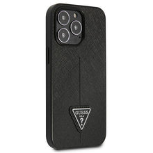 Заредете изображение във визуализатора на галерията – Guess GUHCP13LPSATLK iPhone 13 Pro / 13 6.1 "black / black hardcase SaffianoTriangle Logo - TopMag
