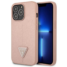 Заредете изображение във визуализатора на галерията – Guess GUHCP13LPSATLP iPhone 13 Pro / 13 6,1" różowy/pink hardcase SaffianoTriangle Logo - TopMag
