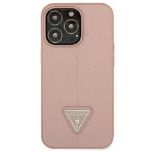 Заредете изображение във визуализатора на галерията – Guess GUHCP13LPSATLP iPhone 13 Pro / 13 6,1" różowy/pink hardcase SaffianoTriangle Logo - TopMag
