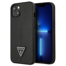 Заредете изображение във визуализатора на галерията – Guess GUHCP13MPSATLK iPhone 13 6.1 "black / black hardcase SaffianoTriangle Logo - TopMag
