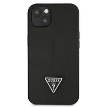 Заредете изображение във визуализатора на галерията – Guess GUHCP13MPSATLK iPhone 13 6.1 "black / black hardcase SaffianoTriangle Logo - TopMag
