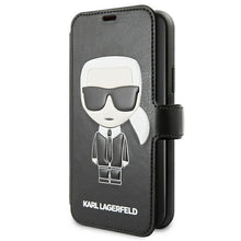 Заредете изображение във визуализатора на галерията – Karl Lagerfeld KLFLBKSN65FIKPUBK iPhone 11 Pro Max czarny/black book Full Body - TopMag
