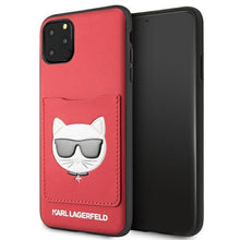 Заредете изображение във визуализатора на галерията – Karl Lagerfeld KLHCN65CSKCRE iPhone 11 Pro Max hardcase red / red Choupette Head Cardslot - TopMag
