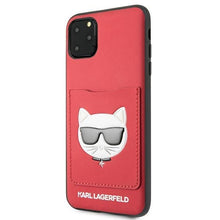Заредете изображение във визуализатора на галерията – Karl Lagerfeld KLHCN65CSKCRE iPhone 11 Pro Max hardcase red / red Choupette Head Cardslot - TopMag
