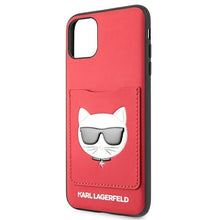 Заредете изображение във визуализатора на галерията – Karl Lagerfeld KLHCN65CSKCRE iPhone 11 Pro Max hardcase red / red Choupette Head Cardslot - TopMag
