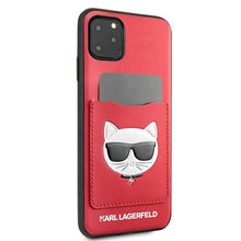Заредете изображение във визуализатора на галерията – Karl Lagerfeld KLHCN65CSKCRE iPhone 11 Pro Max hardcase red / red Choupette Head Cardslot - TopMag
