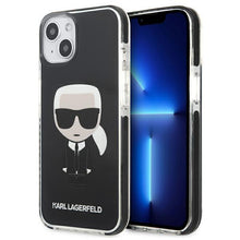 Заредете изображение във визуализатора на галерията – Karl Lagerfeld KLHCP13STPEIKK iPhone 13 mini 5,4" hardcase czarny/black Iconik Karl - TopMag
