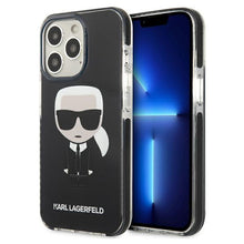 Заредете изображение във визуализатора на галерията – Karl Lagerfeld KLHCP13XTPEIKK iPhone 13 Pro Max 6,7" hardcase czarny/black Iconik Karl - TopMag
