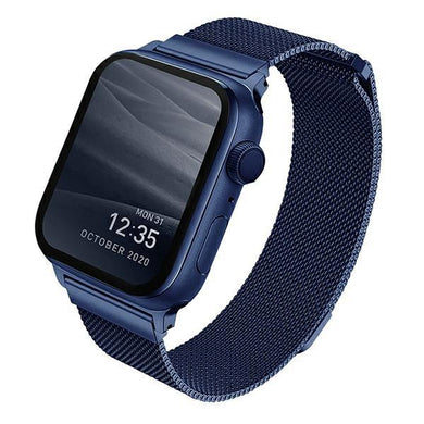 UNIQ pasek Dante Apple Watch Series 4/5/6/7/8/SE/SE2 38/40/41mm Stainless Steel niebieski/marine blue - TopMag