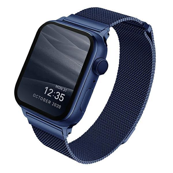 UNIQ pasek Dante Apple Watch Series 4/5/6/7/8/SE/SE2 38/40/41mm Stainless Steel niebieski/marine blue - TopMag