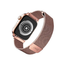 Заредете изображение във визуализатора на галерията – UNIQ pasek Dante Apple Watch Series 4/5/6/7/8/SE/SE2 38/40/41mm Stainless Steel różwo-złoty/rose gold - TopMag
