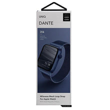 Заредете изображение във визуализатора на галерията – UNIQ pasek Dante Apple Watch Series 4/5/6/7/8/SE/SE2 42/44/45mm Stainless Steel niebieski/cobalt blue - TopMag
