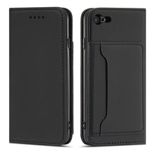 Заредете изображение във визуализатора на галерията – Magnet Card Case for iPhone SE 2022 / SE 2020 / iPhone 8 / iPhone 7 Pouch Wallet Card Holder Black - TopMag
